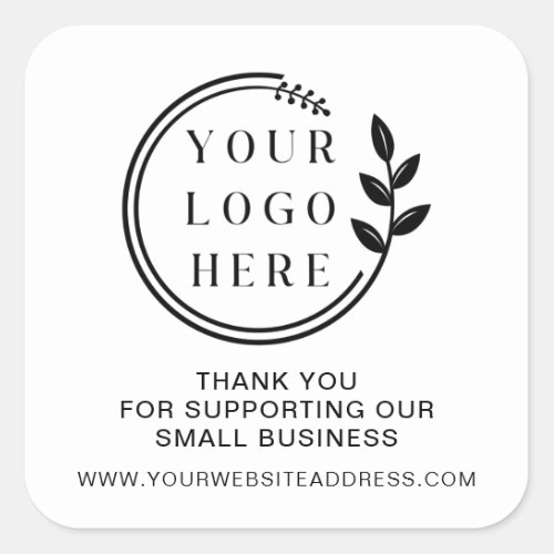 Business Thank You Add Logo Custom Order Square Sticker