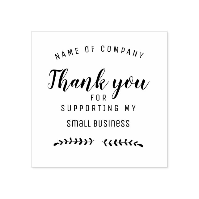 BUSINESS thank you add your own LOGO and name Rubber Stamp (Imprint)
