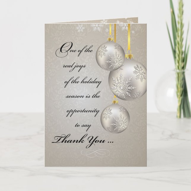 Business Thank You and Holiday Greetings with Gold (Front)
