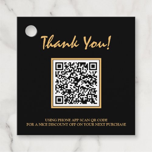  Business Thank you Barcode QR Code Gift Tag