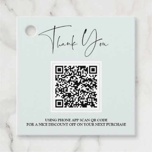 *~* Business Thank you Barcode QR Mint  Gift Tag