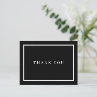 Business Thank You Black and White Postcard | Zazzle