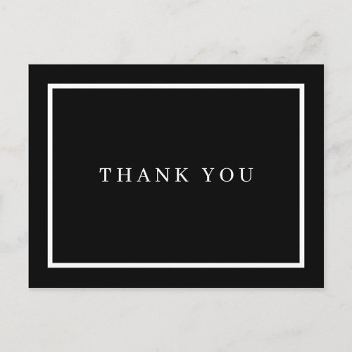 Business Thank You Black and White Postcard