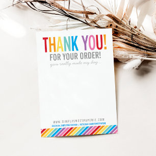 BUSINESS THANK YOU bold colorful rainbow stripe Card