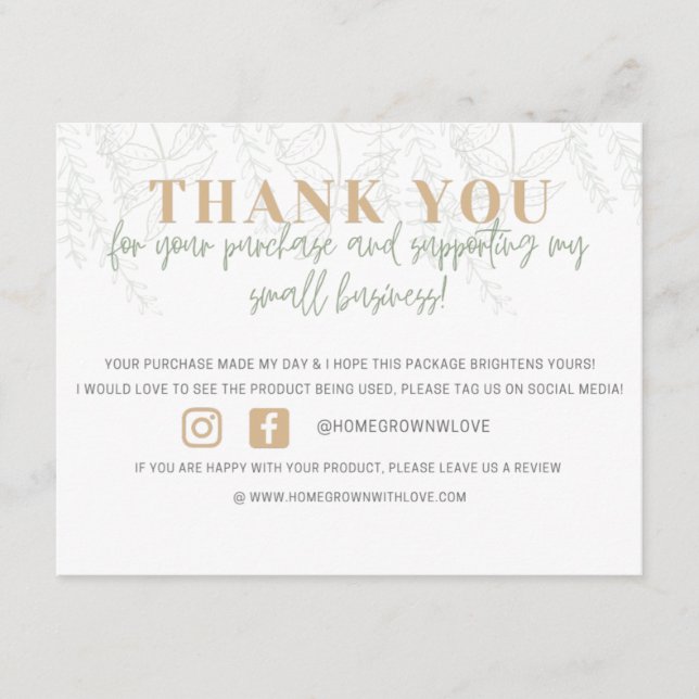 Business Thank You Card (Front)