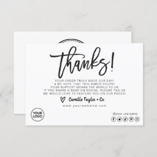 Business Thank You Card / Package Product Insert