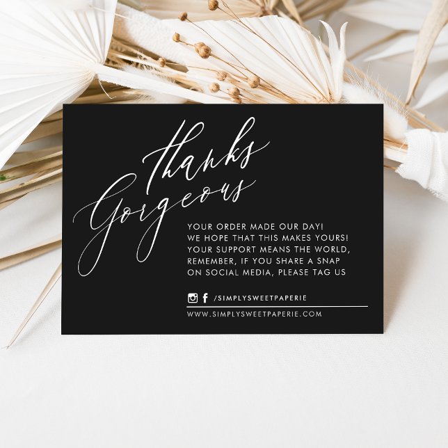 BUSINESS THANK YOU chic calligraphy black reverse (Creator Uploaded)