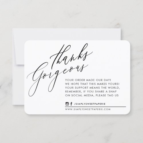 BUSINESS THANK YOU chic calligraphy black white