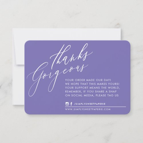 BUSINESS THANK YOU chic calligraphy purple