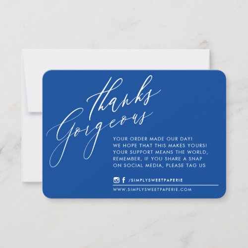 BUSINESS THANK YOU chic calligraphy royal blue