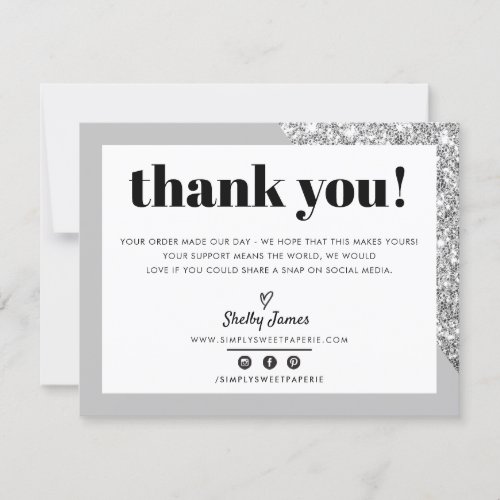 BUSINESS THANK YOU chic glam gray silver LOGO