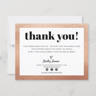 BUSINESS THANK YOU chic glam rose gold LOGO