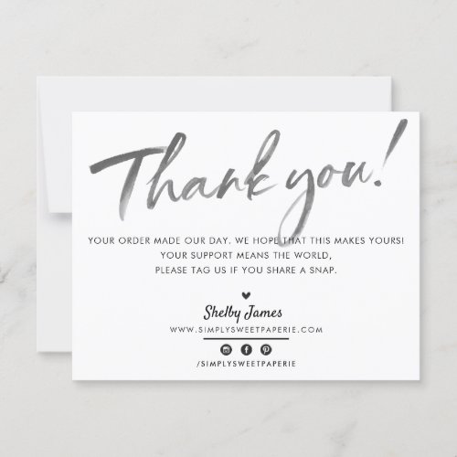 BUSINESS THANK YOU chic modern black ink white