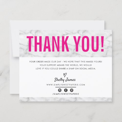 BUSINESS THANK YOU chic modern gray hot pink LOGO