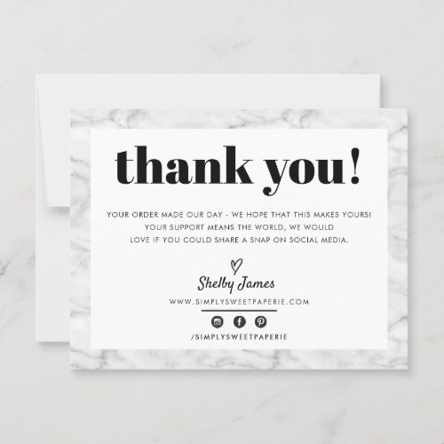 BUSINESS THANK YOU chic modern gray marble LOGO