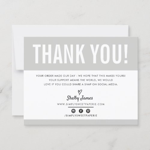 BUSINESS THANK YOU chic modern nuetral gray LOGO