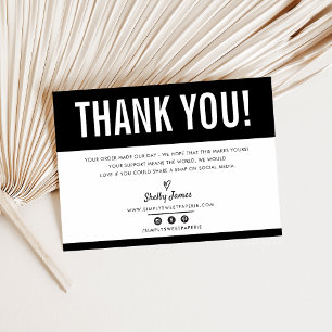 BUSINESS THANK YOU chic modern plain black LOGO
