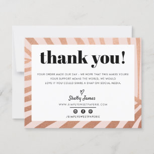BUSINESS THANK YOU chic modernrose gold pink palm