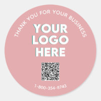 Business Thank You Custom Logo QR Code    Classic
