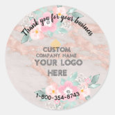 Business Thank You Stickers Custom Logo Round