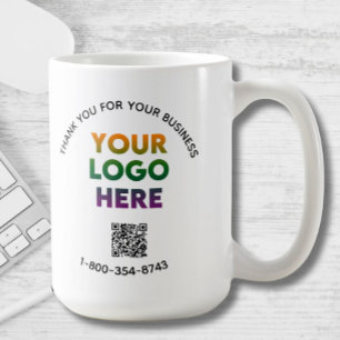 Business Thank You Custom Logo QR Code   Coffee Mug