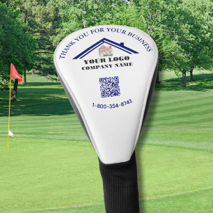 Business Thank You Custom Logo QR Code Golf Head Cover