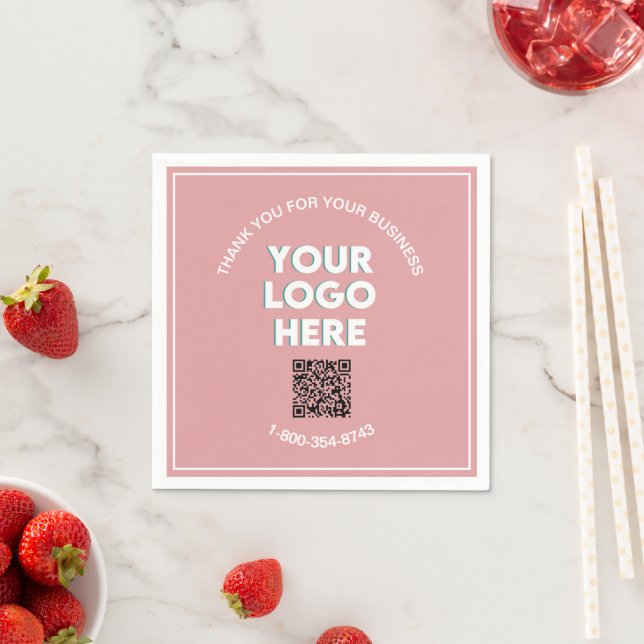 Business Thank You Custom Logo QR Code    Napkins (Insitu)