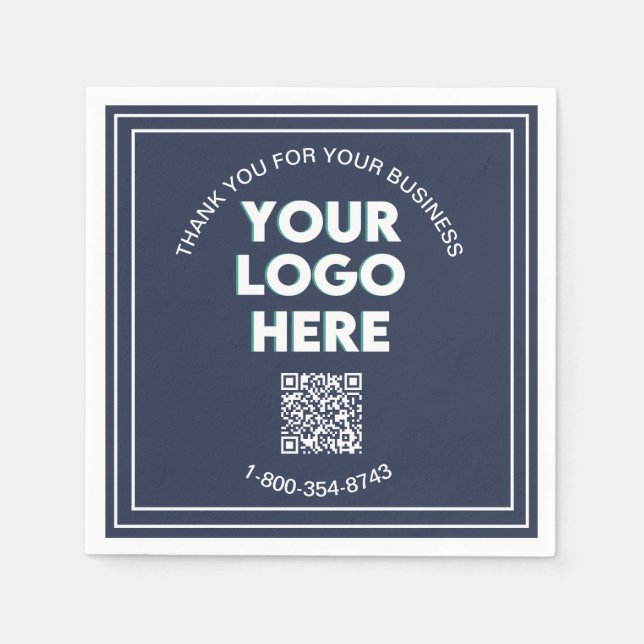 Business Thank You Custom Logo QR Code    Napkins (Front)