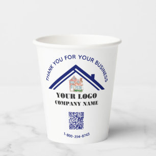 Business Thank You Custom Logo QR Code Paper Cups