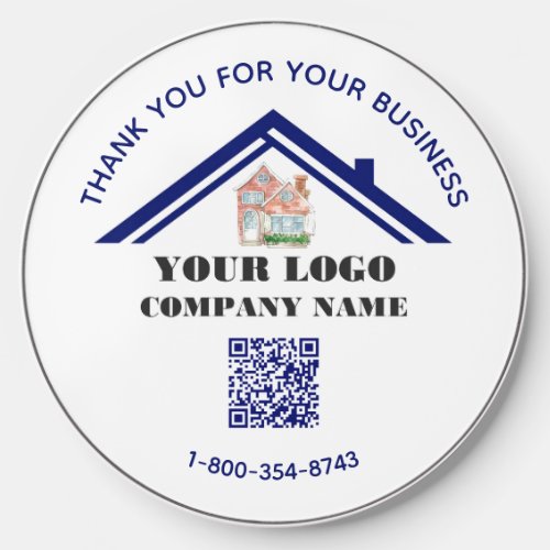 Business Thank You Custom Logo QR Code   Wireless Charger