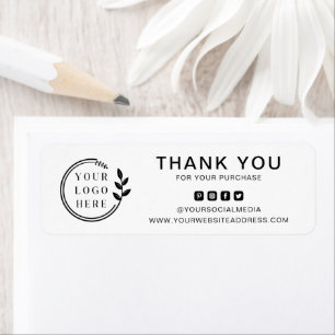 Business Thank You Custom Logo Social Media Label