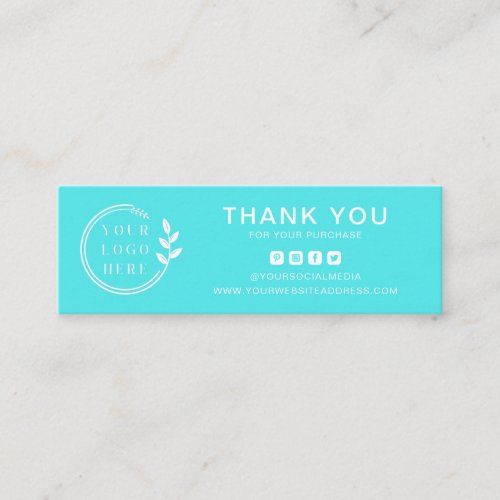 Business Thank You Custom Logo Social Media Mini Business Card