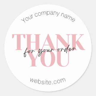 Business Thank You Custom Minimalist Classic Round Sticker