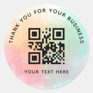 Business Thank You Custom QR Code Colorful Classic Round Sticker