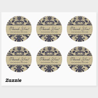 Business Thank You Customized Stickers Blue | Zazzle