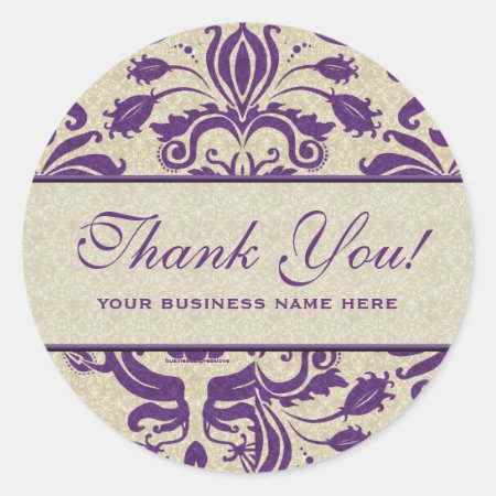 Business Thank You Customized Stickers Purple