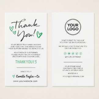 Business Thank You & Discount Code Card | Modern
