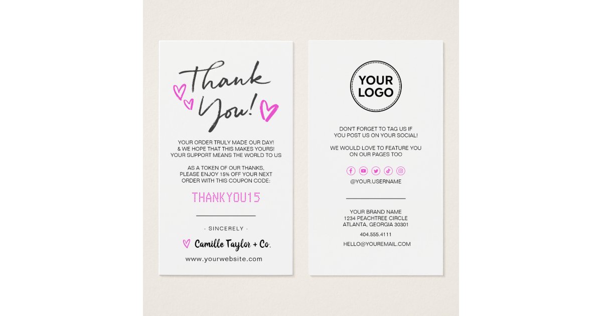 Business Thank You & Discount Code Card | Modern | Zazzle Business Thank You & Discount Code Card | Modern | Zazzle