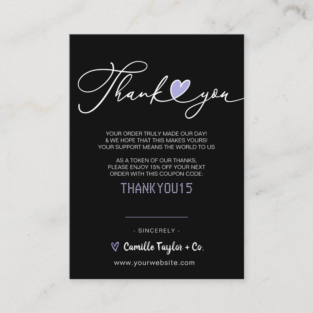 Business Thank You Discount Code Modern Loyal Loyalty Card Zazzle