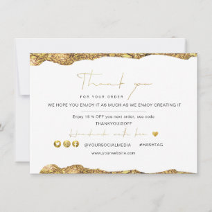 Business Thank You Elegant Black Gold Foil Logo