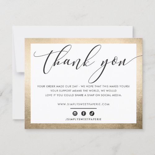 BUSINESS THANK YOU elegant black gold look LOGO