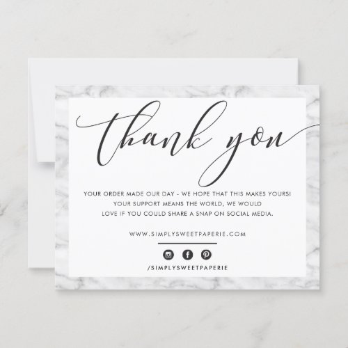 BUSINESS THANK YOU elegant black gray marble LOGO