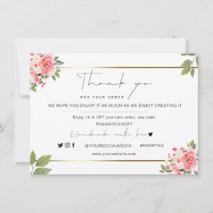 Business Thank You Elegant floral Gold Logo