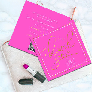 Business Thank You Elegant Pink and Gold 