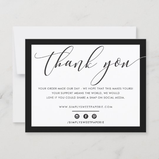 BUSINESS THANK YOU elegant plain black LOGO | Zazzle.com