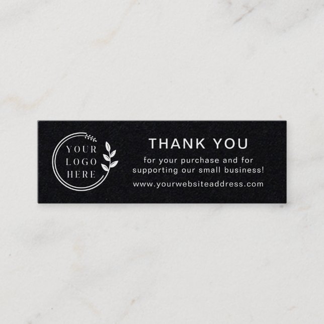 Business Thank You For Order Custom Logo Mini Business Card (Front)