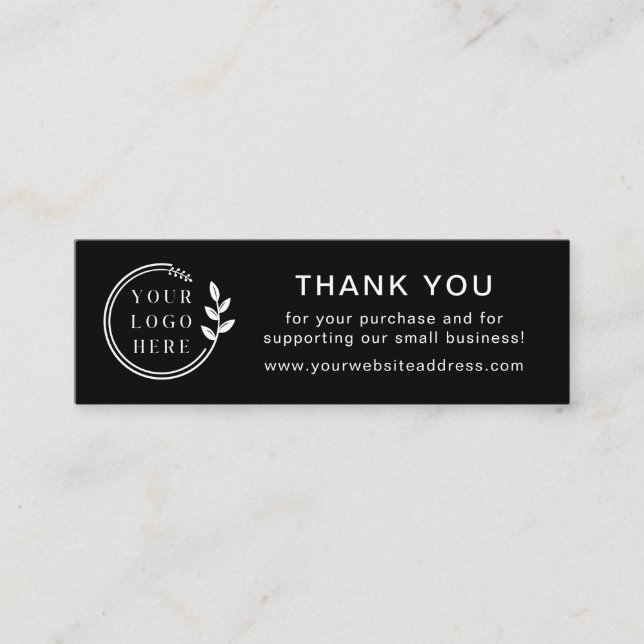 Business Thank You For Order Custom Logo Mini Business Card (Front)