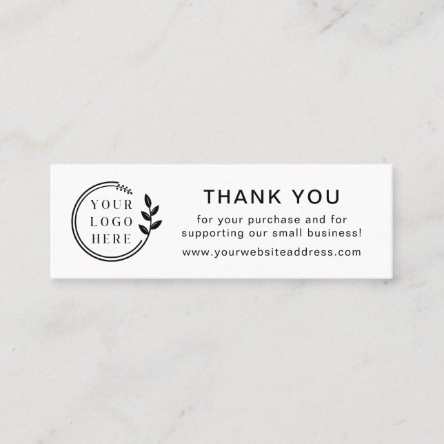 Business Thank You For Order Custom Logo Mini Business Card (Front)