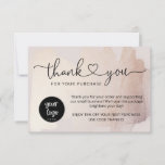 Business Thank You For Order Insert Gold Blush