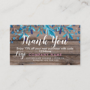 Business Thank You for your business thanks order Business Card